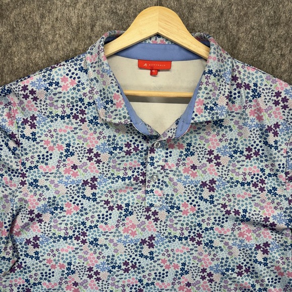Redvanly Golf Polo Shirt Men's XL Floral Geometric Short Sleeve Stretch - Picture 3 of 8
